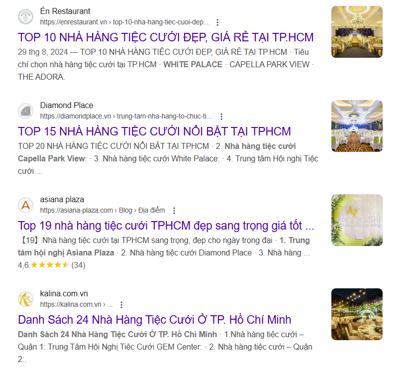 Kết quả tìm nhà hàng tiệc cưới