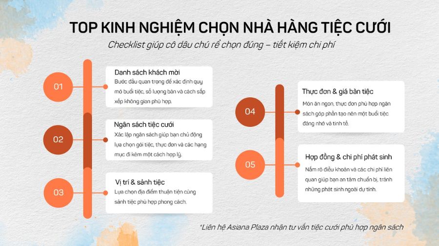 Cách chọn nhà hàng tiệc cưới