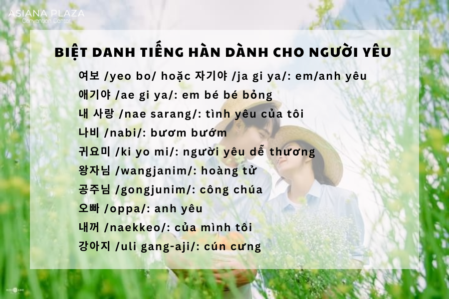 biệt danh tiếng hàn