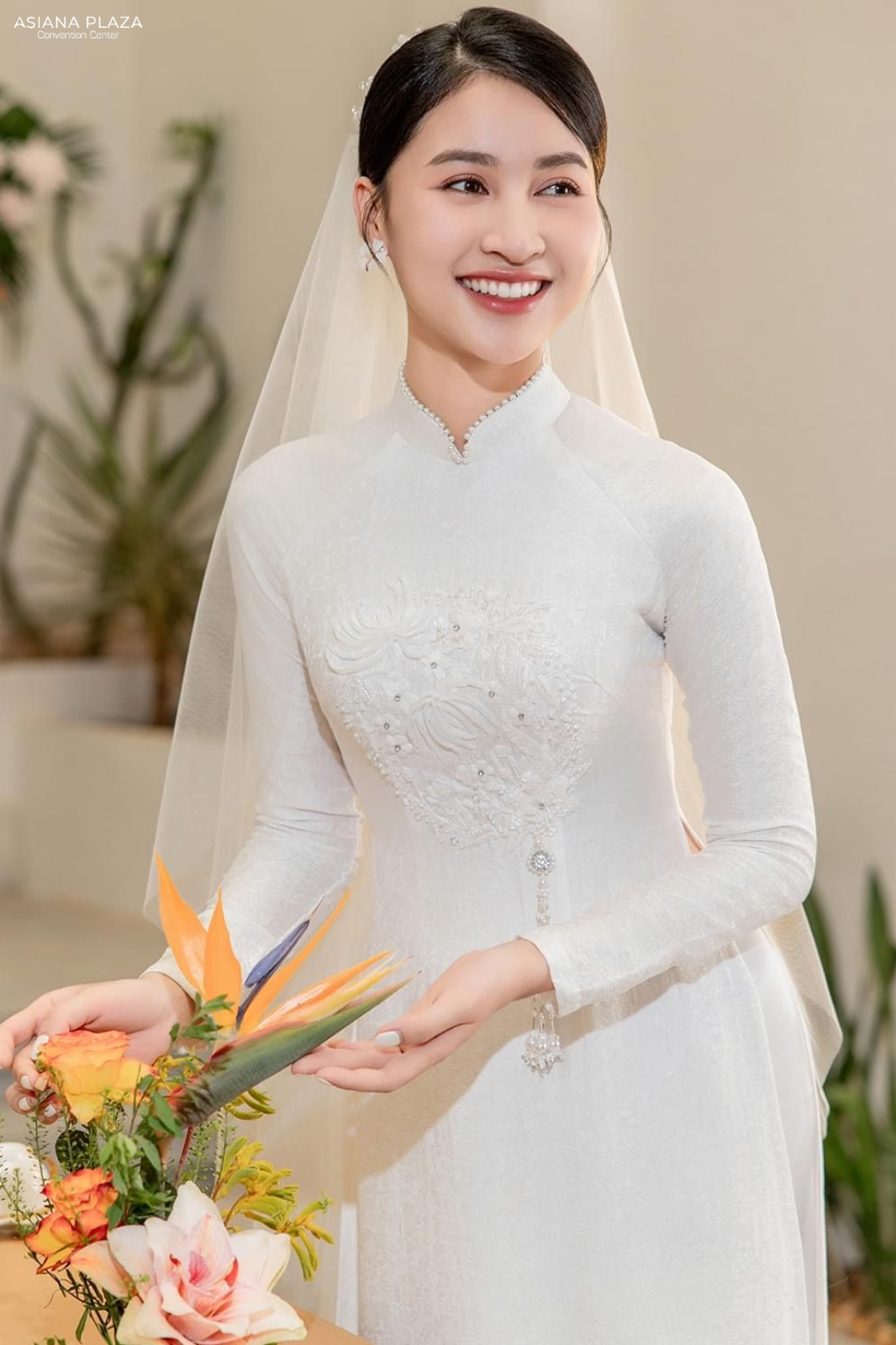 tóc cho cô dâu mặc áo dài