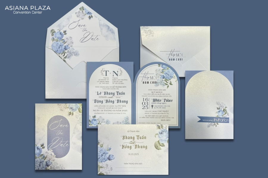 thiết kế thiệp cưới giấy ánh kim