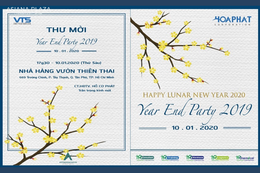 giấy mời tất niên đơn giản